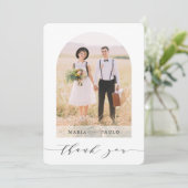 DANKE Foto moderne Bogenüberlagerung Einladung (Stehend Vorderseite)