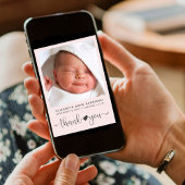 Danke Foto Pink Birth Ankündigung