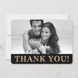 DANKE FOTO süße goldene Glitter-Text Hochzeit