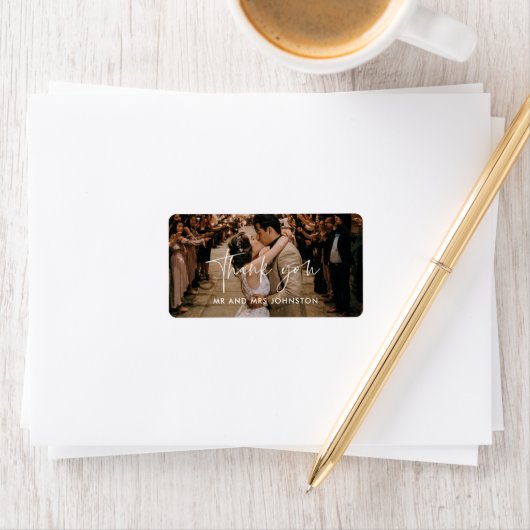 Danke Foto Wedding Envelope Adressaufkleber (Insitu)