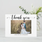 Danke Foto Wedding Script Elegant Modern (Stehend Vorderseite)