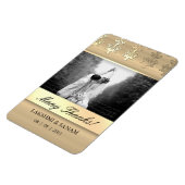 Danke Fotokarte Indian Damask Gold Magnet (Linke Seite)