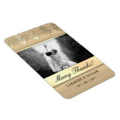 Danke Fotokarte Indian Damask Gold Magnet (Rechte Seite)