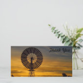 Danke Fotokarte - Windmühlensonnenuntergang (Stehend Vorderseite)