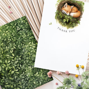 Danke Fox Woodland Baby Dusche Wasserfarbe