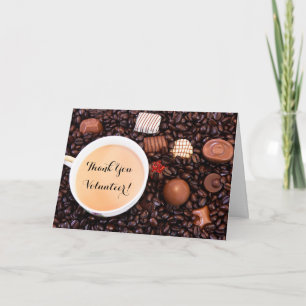 Danke Freiwilliger Kaffee- und Schokoladentrüffel Karte