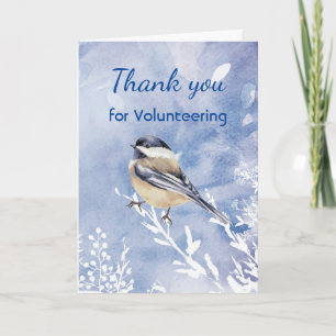 Danke Freiwilliger Wasserfarbe Chickadee Zitat