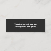 "Danke" freiwilliges Anerkennungs-Geschenk Mini Visitenkarte (Rückseite)