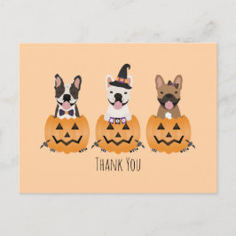 Danke, French Bulldogs Pumpkin Postkarte