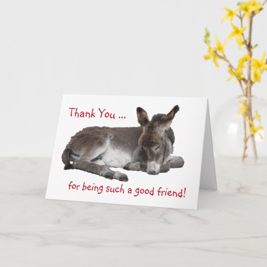 Danke, Freund Donkey Karte (Gelbe Blume)