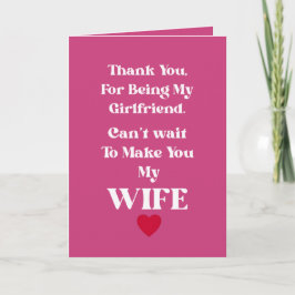 Danke Freundin/Ehefrau Valentinstag Karte