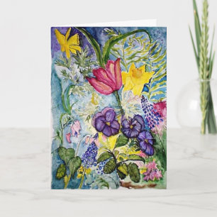 Danke - Frühlings-Blumen Watercolor