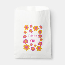 Danke, Frühlingsfarben rosa gelbe Blumen Geschenktütchen