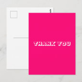 Danke, fuchsia pink weiß postkarte (Vorne/Hinten)