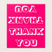 Danke, fuchsia rosa, weiße Faltkarte (Außenseite Aufgefaltet)