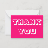 Danke, fuchsia rosa weiße Karte