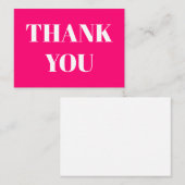 Danke, fuchsia rosa weiße Karte (Vorne/Hinten)