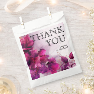 💍 Danke Fuchsia Verzauberung: Wasserfarbe Geschenktütchen