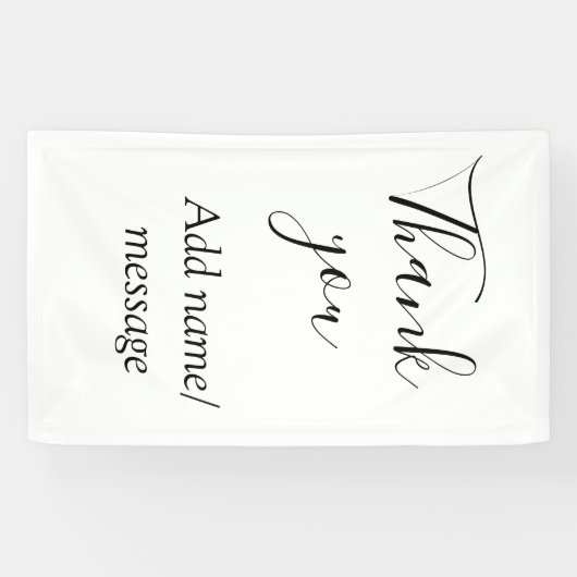 Danke fügen Sie Namen Nachricht einfache stilvolle Banner (Horizontal)