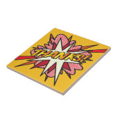 DANKE Fun Retro Comic Buch Pop Kunst Fliese (Seite)