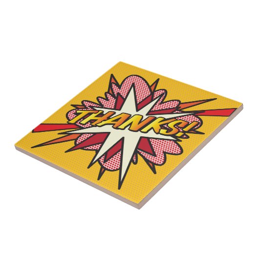 DANKE Fun Retro Comic Buch Pop Kunst Fliese (Seite)