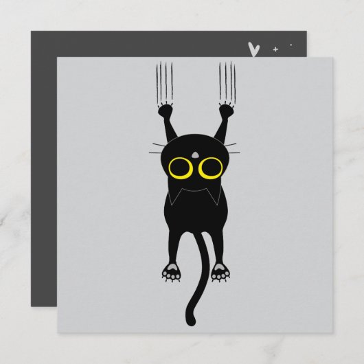 Danke! - Funny Cat Birthday Card Einladung (Vorne/Hinten)