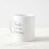 Danke für all die Erinnerungen Kaffeetasse (Vorderseite Links)