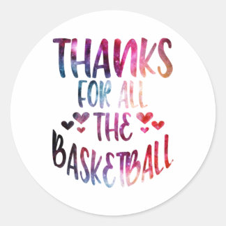 Danke für alle Basketballgalaxie Runder Aufkleber