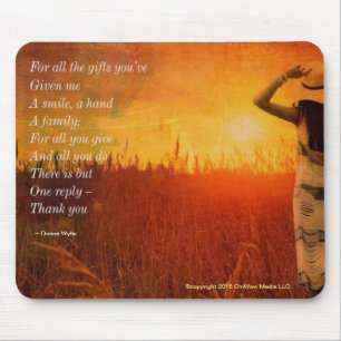 Danke - Für alle Geschenke, die du mir gegeben has Mousepad