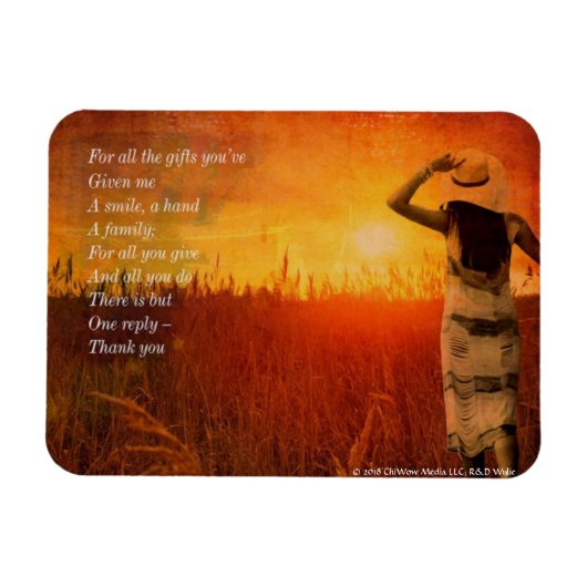 Danke - für alle Geschenke, die Sie mir gegeben ha Magnet (Horizontal)