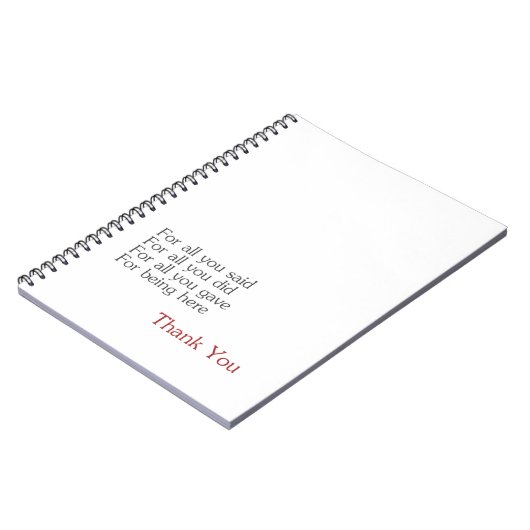 Danke für alle notizblock (Linke Seite)