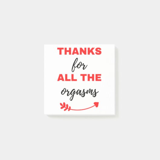Danke für alle Orgasmen schwarz Post-it Klebezettel (Vorderseite)
