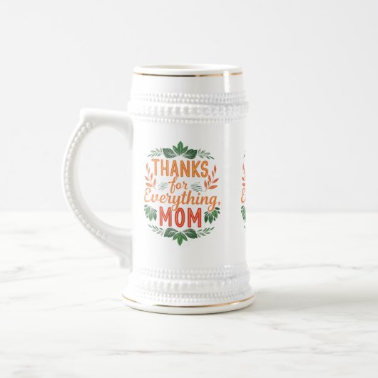 Danke für alles, Mama" - Stein 22 oz Bierglas (Links)