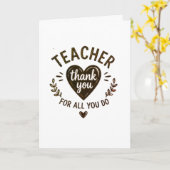 Danke für alles, was du tust, Lehrer Karte (Gelbe Blume)