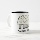 Danke für alles, was Ewe tut! Zweifarbige Tasse (Vorderseite Links)