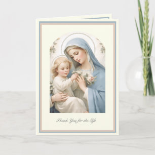 Danke für Baby Junge oder Mädchen Religiös Katholi Karte