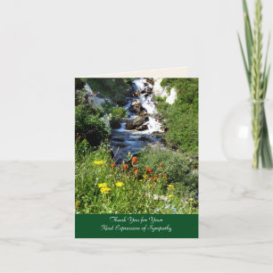 Danke für Beileid, Wasserfall mit Wildblumen