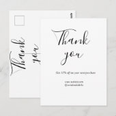 Danke für Bestellrabattcode-Website-Social-Media Postkarte (Vorne/Hinten)