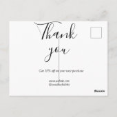 Danke für Bestellrabattcode-Website-Social-Media Postkarte (Rückseite)