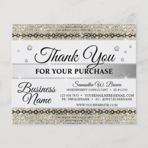 Danke für Bestellungen Schmuck Glitter Gold Diaman