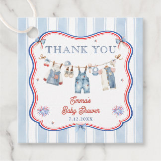 Danke für das All American Boy Baby Shower Geschenkanhänger