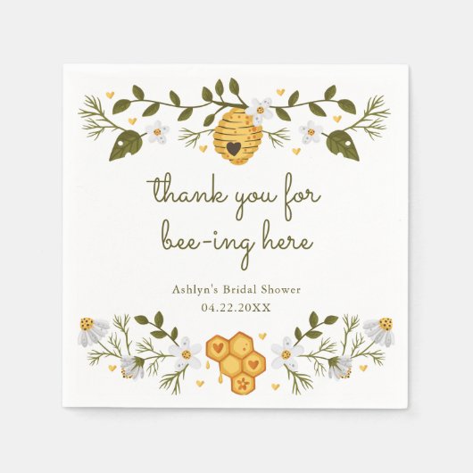 Danke für das Bienening Here Cocktail Napkins Serviette (Vorderseite)