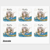 *~* DANKE FÜR DAS BUCH - Blume "Free Spirit" Kind Quadratischer Aufkleber (Blatt)