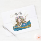 *~* DANKE FÜR DAS BUCH - Blume "Free Spirit" Kind Quadratischer Aufkleber (Umschlag)