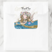 *~* DANKE FÜR DAS BUCH - Blume "Free Spirit" Kind Quadratischer Aufkleber (Tasche)