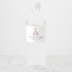 Danke für das Fahren mit rosa Auto Gefallen Wasserflaschenetikett