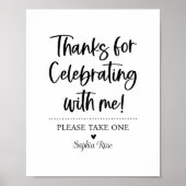 Danke für das Feiern mit meinem Sign Poster (Vorne)