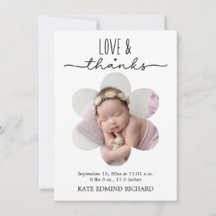 Danke für das Foto Baby Neugeborenes Geburtsanzeig Einladung