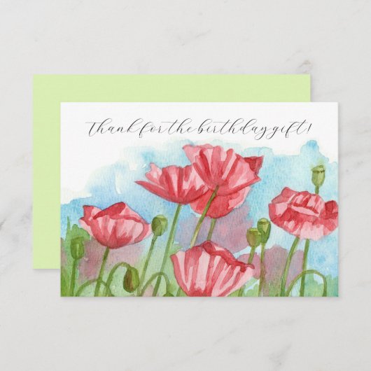 Danke für das Geburtstagsgeschenk Poppies (Vorne/Hinten)