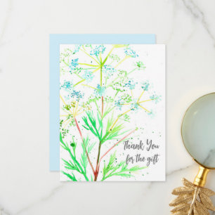 Danke für das Geschenk Blaue Wildblumen Aquarell